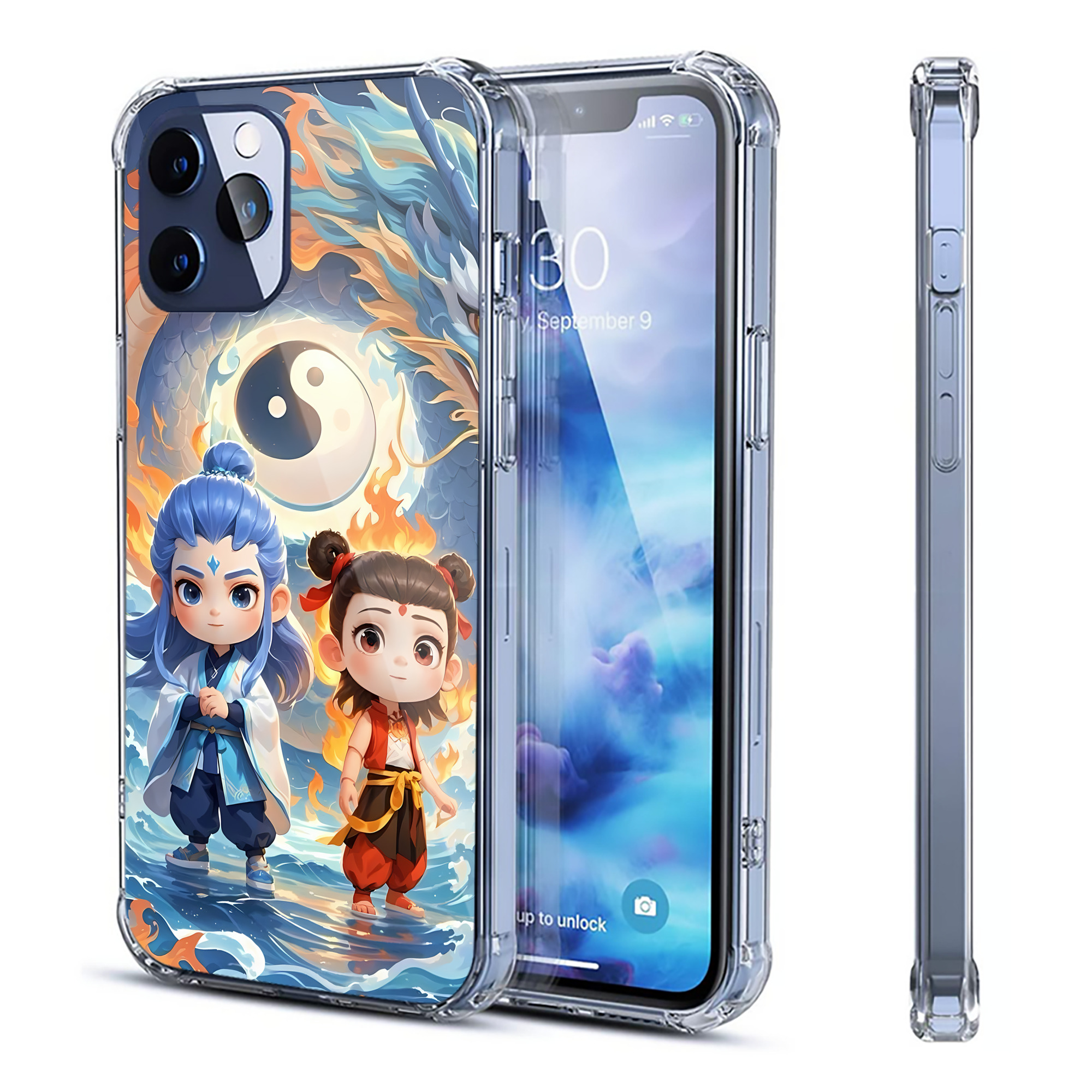 （画像用） Ne Zha 2 ナタ 魔童の大暴れ 【iPhone 12シリーズ対応】透明スマホケース（クリアソフトケース）